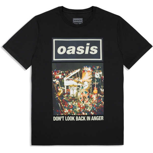 Oasis - Don't Look Back In Anger Single Cover Uni Bl T-Shirt i gruppen MERCHANDISE / T-shirt / Nyheter / Pop-Rock hos Bengans Skivbutik AB (5674549r)