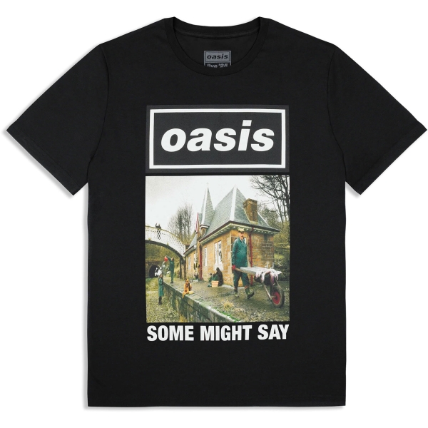 Oasis - Some Might Say Single Cover Bl T-Shirt i gruppen MERCHANDISE / T-shirt / Nyheter / Pop-Rock hos Bengans Skivbutik AB (5674554r)