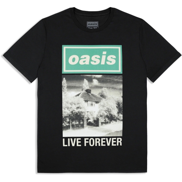 Oasis - Live Forever Single Cover Bl T-Shirt i gruppen MERCHANDISE / T-shirt / Nyheter / Pop-Rock hos Bengans Skivbutik AB (5674569r)