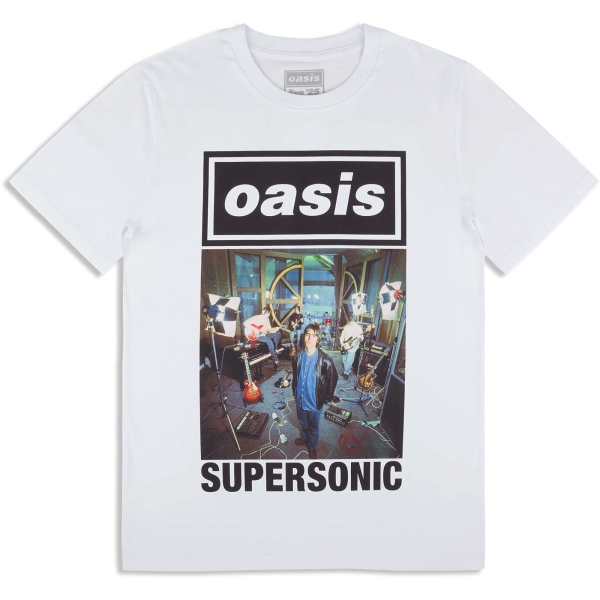 Oasis - Supersonic Single Cover Wht T-Shirt i gruppen MERCHANDISE / T-shirt / Nyheter / Pop-Rock hos Bengans Skivbutik AB (5674573r)