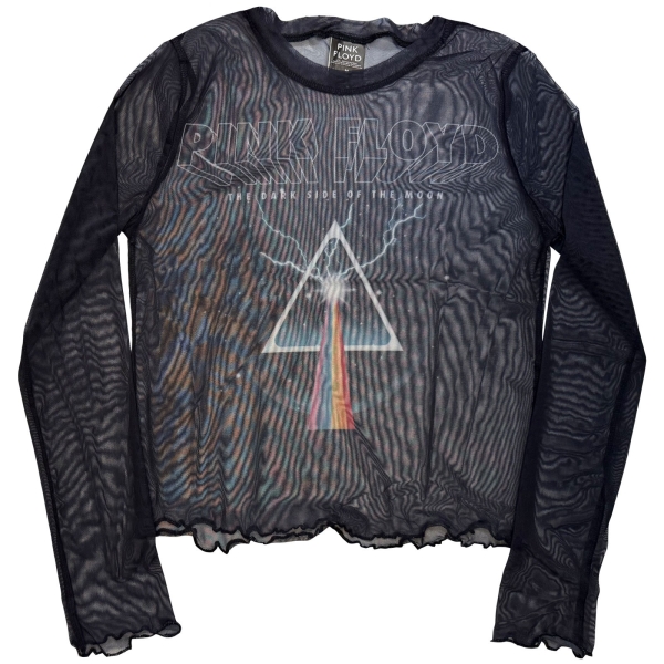 Pink Floyd - Lightning Prism Lady Navy Mesh Crop T-Shirt i gruppen MERCHANDISE / T-shirt / Nyheter / Pop-Rock hos Bengans Skivbutik AB (5674575r)