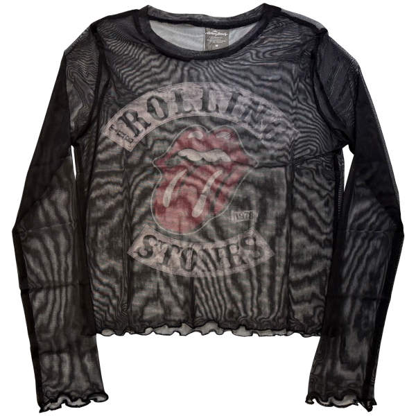 The Rolling Stones - Tour 78 Lady Bl Mesh Crop T-Shirt i gruppen MERCHANDISE / T-shirt / Nyheter / Pop-Rock hos Bengans Skivbutik AB (5674582r)