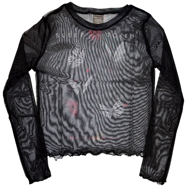 Sleep Token - Butterflies Lady Bl Mesh Crop T-Shirt i gruppen MERCHANDISE / T-shirt / Nyheter / Hårdrock hos Bengans Skivbutik AB (5674590r)