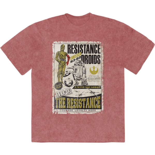 Star Wars - Resistance Droids Stone Wash Uni Kashmir Red T-Shirt i gruppen MERCHANDISE / T-shirt / Nyheter / Film-Musikal hos Bengans Skivbutik AB (5674595r)