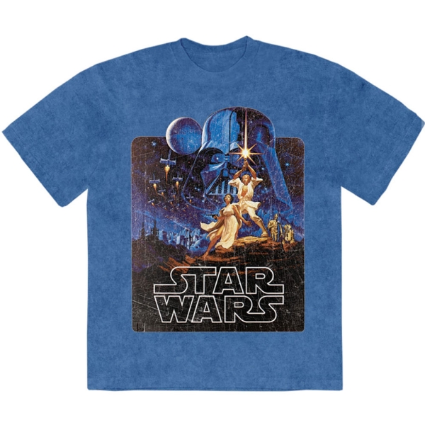 Star Wars - Luke & Leia Pose Stone Wash Uni Denim T-Shirt i gruppen MERCHANDISE / T-shirt / Nyheter / Film-Musikal hos Bengans Skivbutik AB (5674596r)