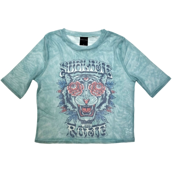 Sublime - With Rome Lady Lht Blue Mesh Crop T-Shirt i gruppen MERCHANDISE / T-shirt / Nyheter / Punk hos Bengans Skivbutik AB (5674605r)