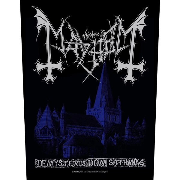 Mayhem - Back Patch: De Mysteriis Dom Sathanas i gruppen MERCHANDISE / Tygmärke / / hos Bengans Skivbutik AB (5676454)