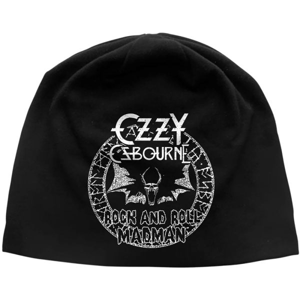 Ozzy Osbourne - Unisex Beanie Hat: Rock N Roll Madman Jd Print (Black) i gruppen MERCHANDISE / Merch / Kommande / Hårdrock hos Bengans Skivbutik AB (5676474)