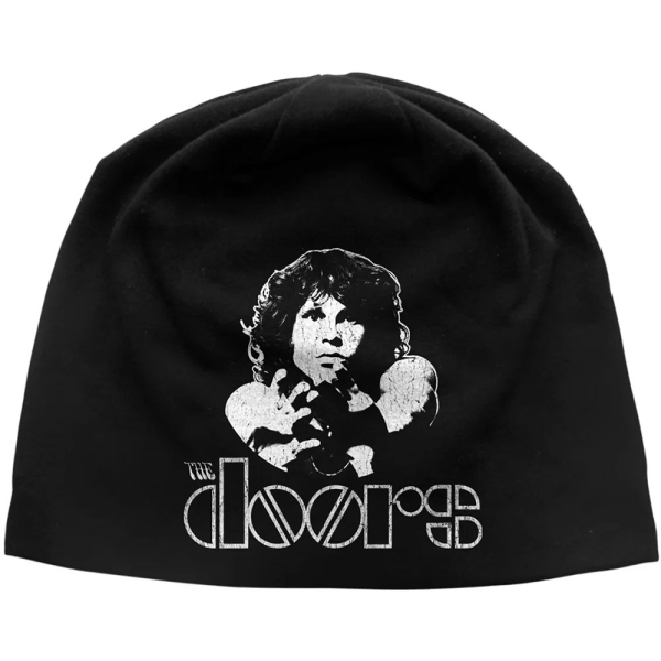 The Doors - Unisex Beanie Hat: Jim Morrison Jd Print (Black) i gruppen MERCHANDISE / Merch / Kommande / Pop-Rock hos Bengans Skivbutik AB (5676476)