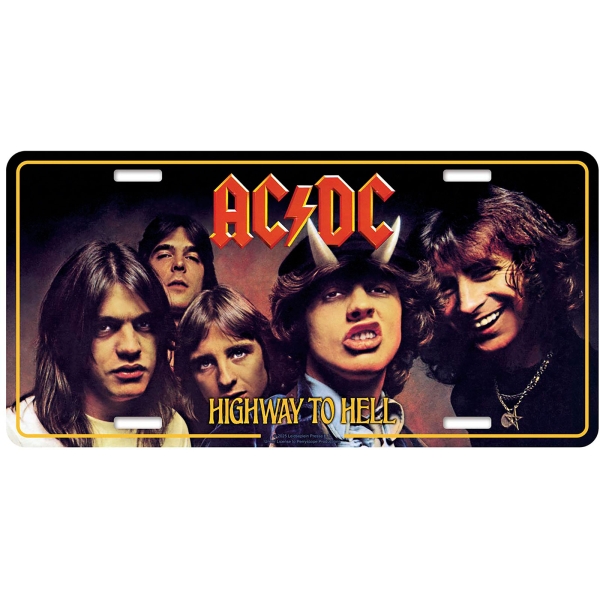 Ac/Dc - Number Plate: Highway To Hell i gruppen MERCHANDISE / Merch / Kommande / Hårdrock hos Bengans Skivbutik AB (5676491)