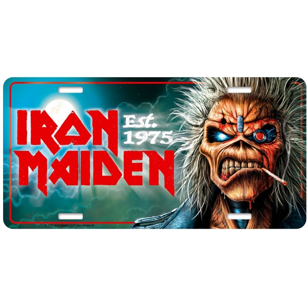 Iron Maiden - Number Plate: Est 1975 i gruppen MERCHANDISE / Merch / Kommande / Hårdrock hos Bengans Skivbutik AB (5676499)