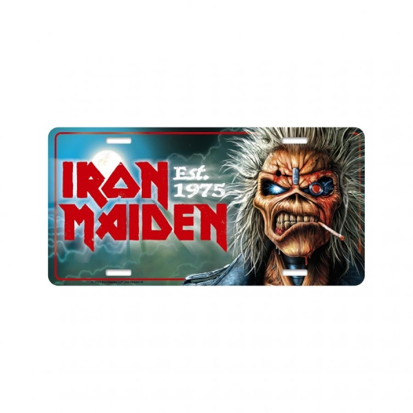 Iron Maiden - Number Plate Est 1975 (30,5 X 15 Cm i gruppen MERCHANDISE / Merch / Nyheter / Hårdrock hos Bengans Skivbutik AB (5676499)