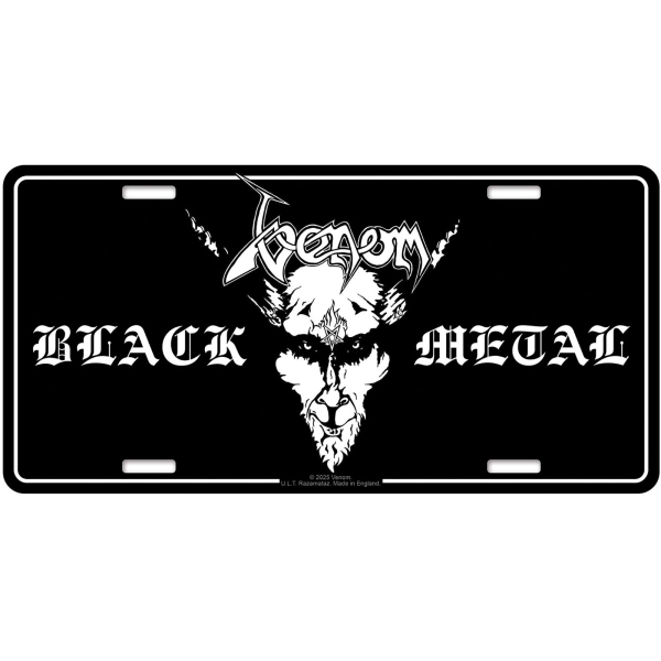 Venom - Number Plate: Black Metal i gruppen MERCHANDISE / Merch / Kommande / Hårdrock hos Bengans Skivbutik AB (5676502)