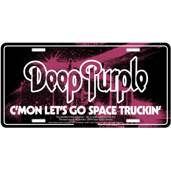 Deep Purple - Number Plate: Space Truckin' i gruppen MERCHANDISE / Merch / Kommande / Hårdrock hos Bengans Skivbutik AB (5676520)