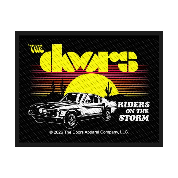 The Doors - Standard Woven Patch: Riders On The Storm i gruppen MERCHANDISE / Tygmärke / / hos Bengans Skivbutik AB (5676544)