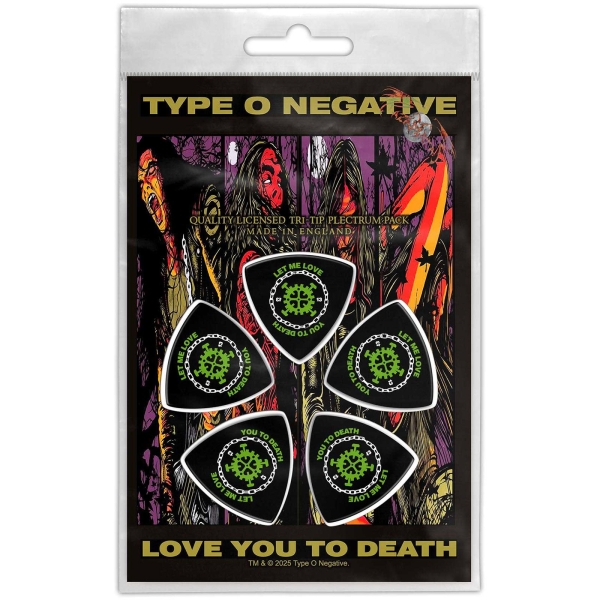 Type O Negative - Tri-Tip Plectrum Pack: Love You To Death i gruppen MERCHANDISE / Merch / Kommande / Hårdrock hos Bengans Skivbutik AB (5676572)