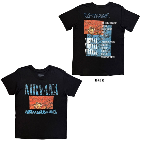 Nirvana - Unisex T-Shirt: Waves (Black) (Back Print) i gruppen MERCHANDISE / T-shirt / Kommande / Pop-Rock hos Bengans Skivbutik AB (5676578r)