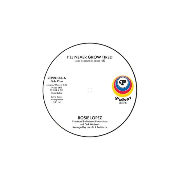 Rosie Lopez - I?Ll Never Grow Tired / Too Hot To i gruppen VINYL / Kommande / Pop-Rock hos Bengans Skivbutik AB (5677079)