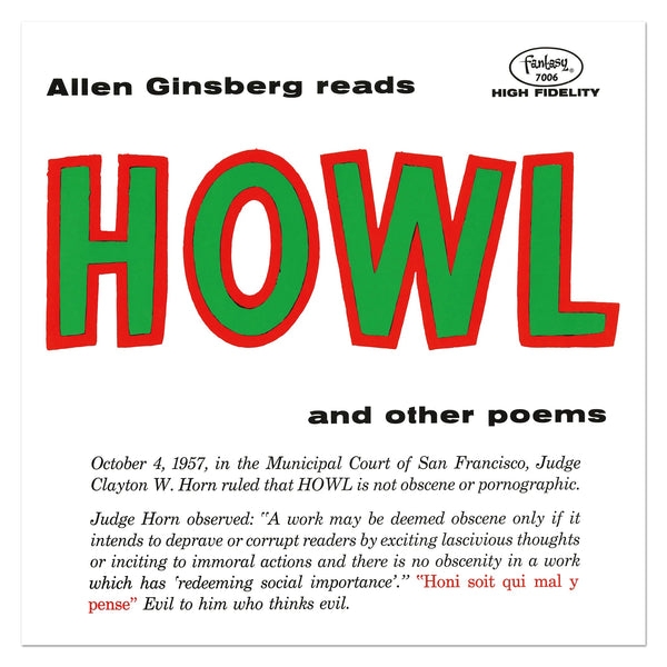 Allen Ginsberg - Howl And Other Poems (Remastered 20 i gruppen VINYL / Kommande / Pop-Rock hos Bengans Skivbutik AB (5677785)
