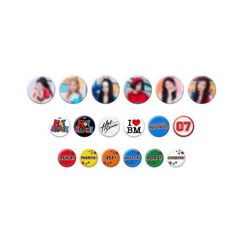 Babymonster - Hotsauce - Random Pin Button Set i gruppen MERCHANDISE / Merch / Kommande / K-Pop hos Bengans Skivbutik AB (5678000)