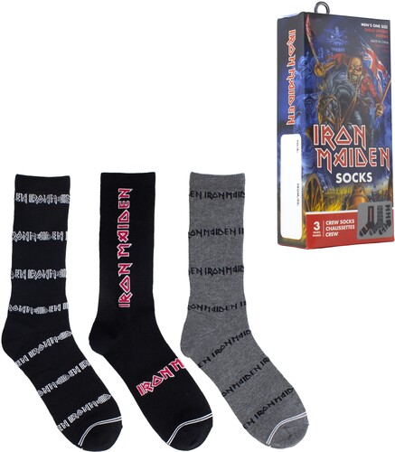 Iron Maiden - Crew Socks (Assorted Styles 3 Pack Gift Box) i gruppen MERCHANDISE / Strumpor / Hårdrock hos Bengans Skivbutik AB (5680201)