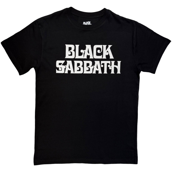 Black Sabbath - Curly Logo Mono Uni Bl T-Shirt i gruppen MERCHANDISE / T-shirt / Kommande / Hårdrock hos Bengans Skivbutik AB (5680731r)