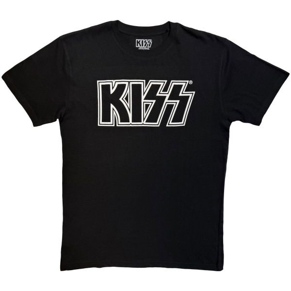 Kiss - Logo Mono Uni Bl T-Shirt i gruppen MERCHANDISE / T-shirt / Kommande / Hårdrock hos Bengans Skivbutik AB (5680757r)