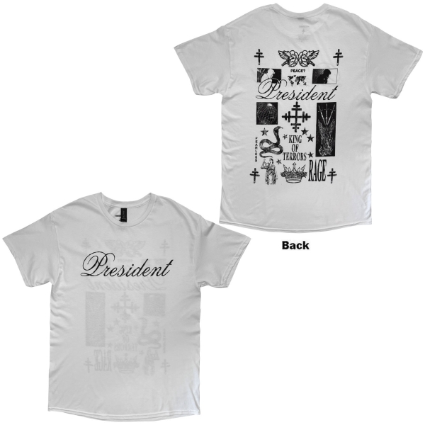President - King Of Terrors Uni Wht T-Shirt i gruppen MERCHANDISE / T-shirt / Kommande / Hårdrock hos Bengans Skivbutik AB (5680775r)