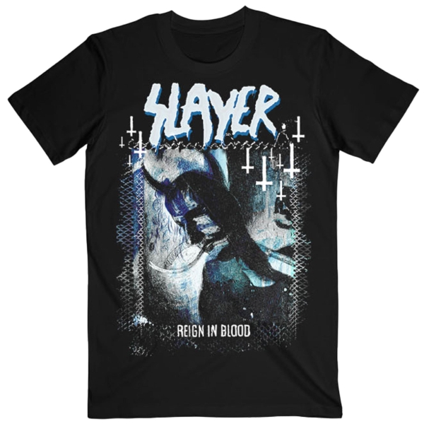 Slayer - Horned Cool Tone Reign In Blood Uni Bl T-Shirt i gruppen MERCHANDISE / T-shirt / Hårdrock hos Bengans Skivbutik AB (5680786r)