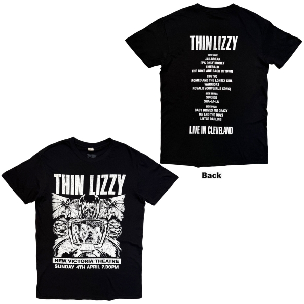 Thin Lizzy - Jailbreak Flyer Cleveland 76 Uni Bl T-Shirt i gruppen MERCHANDISE / T-shirt / Kommande / Hårdrock hos Bengans Skivbutik AB (5680796r)