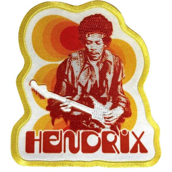 Jimi Hendrix - Jimi & Guitar Woven Patch i gruppen MERCHANDISE / Tygmärke /  /  hos Bengans Skivbutik AB (5680928)