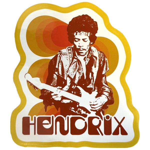 Jimi Hendrix - Jimi & Guitar Sticker i gruppen MERCHANDISE / Merch / Kommande / Pop-Rock hos Bengans Skivbutik AB (5680937)