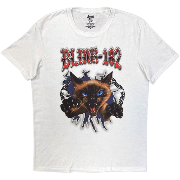 Blink-182 - Cheshire Cat Uni Wht T-Shirt i gruppen MERCHANDISE / T-shirt / Kommande / hos Bengans Skivbutik AB (5681148r)