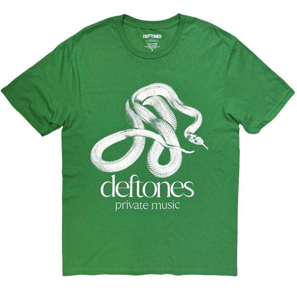 Deftones - Private Music Mono Uni Green T-Shirt i gruppen MERCHANDISE / T-shirt / Kommande / Hårdrock hos Bengans Skivbutik AB (5681153r)
