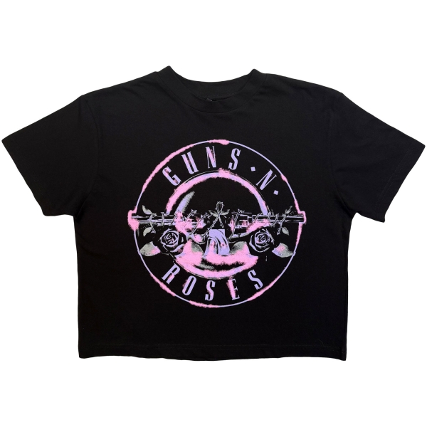 Guns N Roses - Pink Bullet Lady Bl Crop Top i gruppen MERCHANDISE / T-shirt / Kommande / Hårdrock hos Bengans Skivbutik AB (5681160r)
