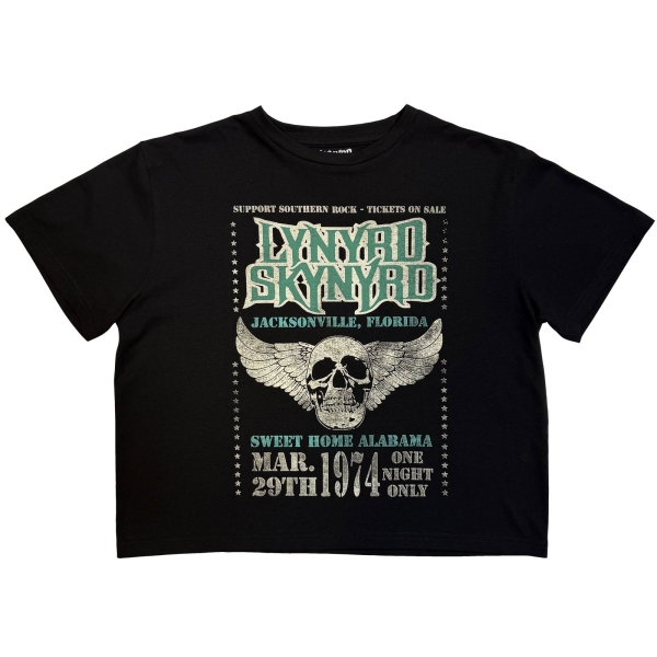Lynyrd Skynyrd - Winged Skull Lady Bl Crop Top i gruppen MERCHANDISE / T-shirt / Kommande / Pop-Rock hos Bengans Skivbutik AB (5681168r)