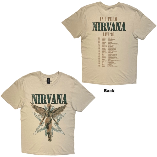 Nirvana - Angel Vintage Uni Sand T-Shirt i gruppen MERCHANDISE / T-shirt / Kommande / Pop-Rock hos Bengans Skivbutik AB (5681180r)