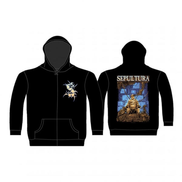 Sepultura - Zip Hood - Chaos Ad (L) i gruppen MERCHANDISE / Hoodies / Kommande / Hårdrock hos Bengans Skivbutik AB (5682315)
