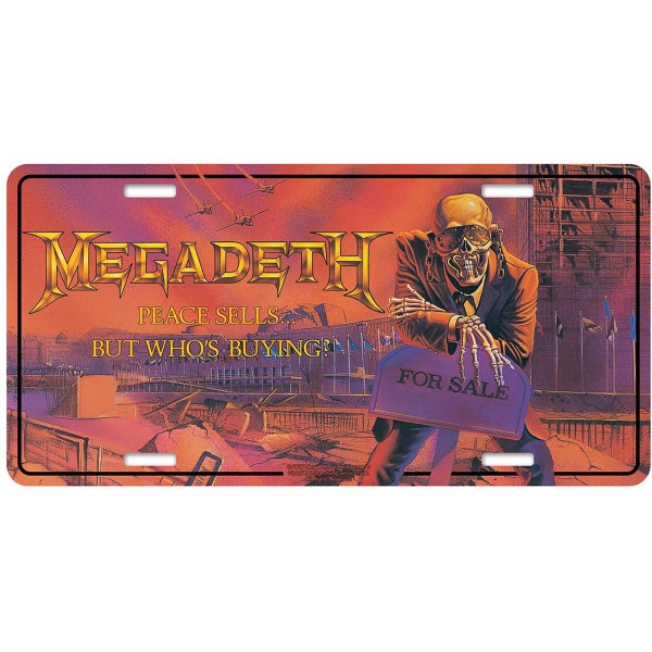 Megadeth - Peace Sells Number Plate i gruppen MERCHANDISE / Merch / Nyheter / Hårdrock hos Bengans Skivbutik AB (5683342)