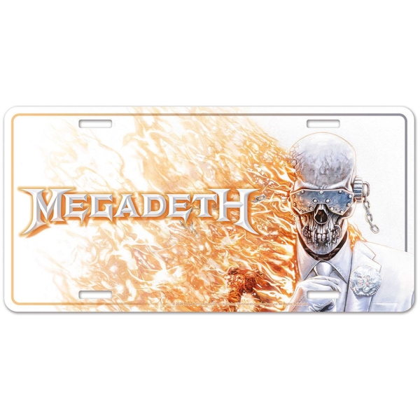 Megadeth - Megadeth Number Plate i gruppen MERCHANDISE / Merch / Nyheter / Hårdrock hos Bengans Skivbutik AB (5683343)
