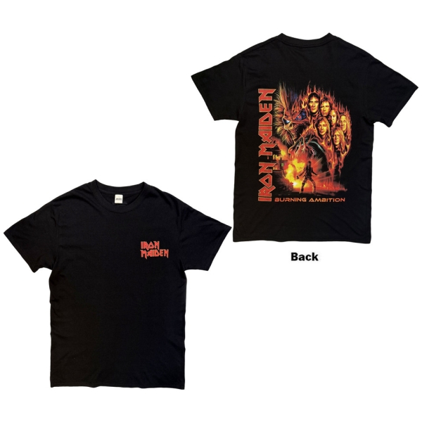 Iron Maiden - Burning Ambition Pocket Logo Uni Bl T-Shirt i gruppen MERCHANDISE / T-shirt / Hårdrock hos Bengans Skivbutik AB (5683523r)