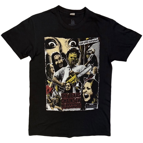 Texas Chainsaw Massacre - Collage Front Uni Bl T-Shirt i gruppen MERCHANDISE / T-shirt / Film-Musikal hos Bengans Skivbutik AB (5683526r)