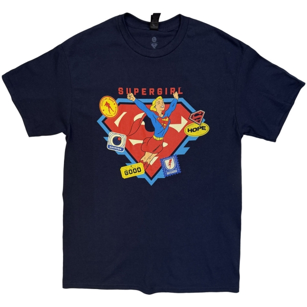 Supergirl The Movie - Stickers Uni Navy T-Shirt i gruppen MERCHANDISE / T-shirt / Film-Musikal hos Bengans Skivbutik AB (5683532r)
