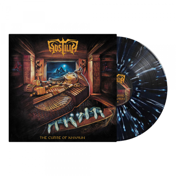 Hostilia - The Curse Of Khamun (Dark Night Blue Splatter Vinyl LP - Bengans Edition!) i gruppen VINYL / Kommande / Hårdrock hos Bengans Skivbutik AB (5684497)