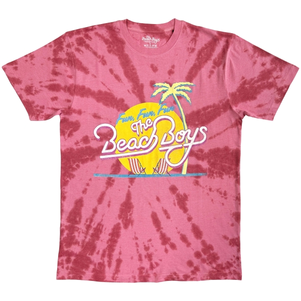 Beach Boys - Fun, Fun, Fun Uni Red Dipdye T-Shirt i gruppen MERCH / Kläder / T-shirts hos Bengans Skivbutik AB (5685406r)