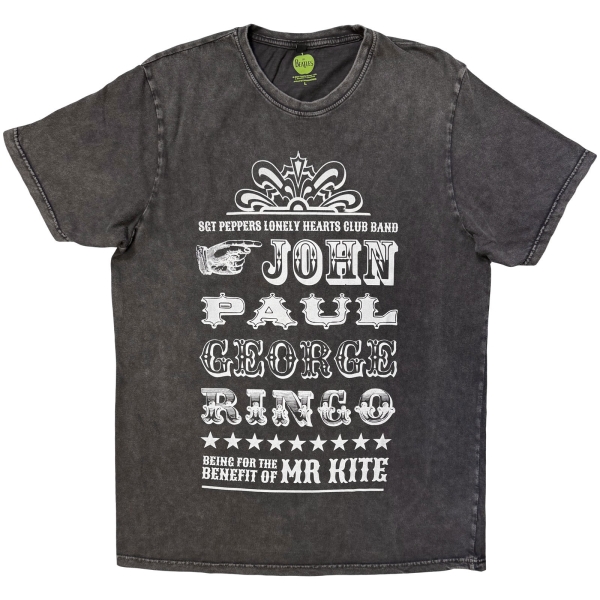The Beatles - Mr Kite Stone Wash Uni Char T-Shirt i gruppen MERCH / Kläder / T-shirts hos Bengans Skivbutik AB (5685409r)