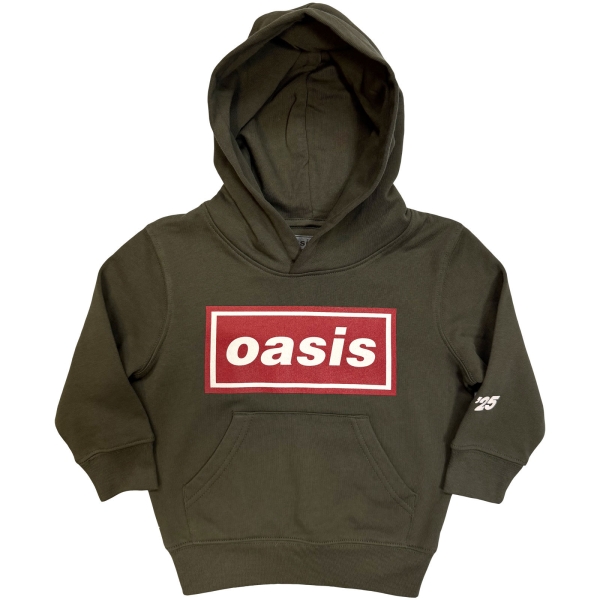Oasis - Red Decca Logo Boys Khaki Hoodie i gruppen MERCH / Kläder / Barnkläder hos Bengans Skivbutik AB (5685468r)