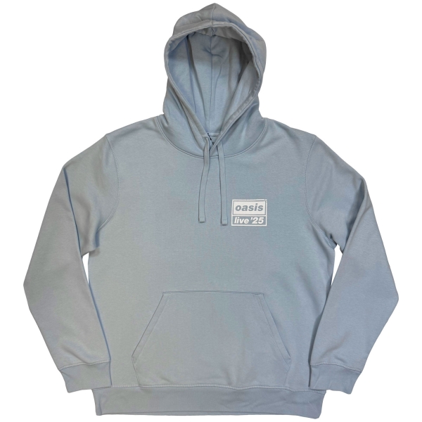 Oasis - Live '25 Distressed Lockuppocket Uni Lht Blue Hoodie i gruppen MERCH / Kläder / Hoodies hos Bengans Skivbutik AB (5685469r)