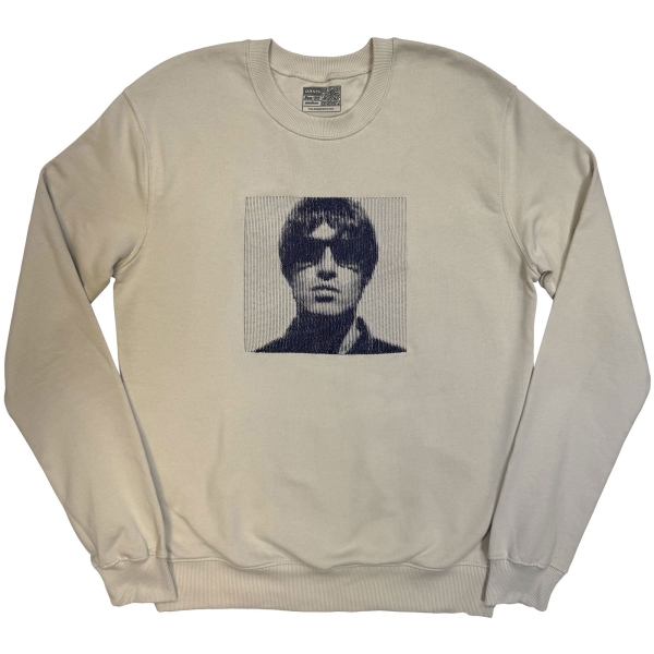 Oasis - Liam Embroidered Portrait Uni Cream Sweatshirt i gruppen MERCH / Kläder / Sweatshirts hos Bengans Skivbutik AB (5685488r)