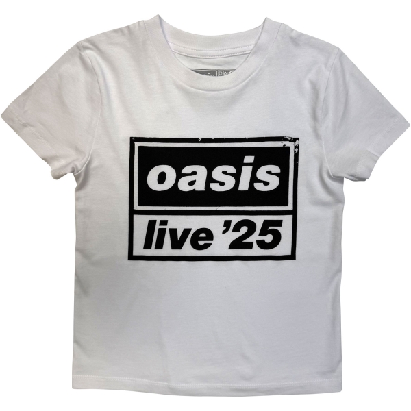 Oasis - Live '25 Distressed Lockup Boys Wht T-Shirt i gruppen MERCH / Kläder / Barnkläder hos Bengans Skivbutik AB (5685495r)